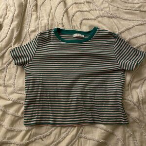 Mango Multicolor Striped Short Sleeve Top